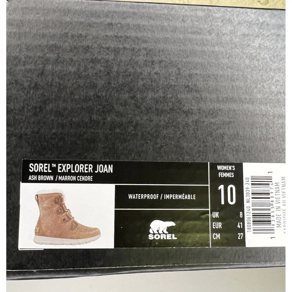 SOREL Explorer Joan‎ Ash Brown Winter Boots Women’s Size 10
